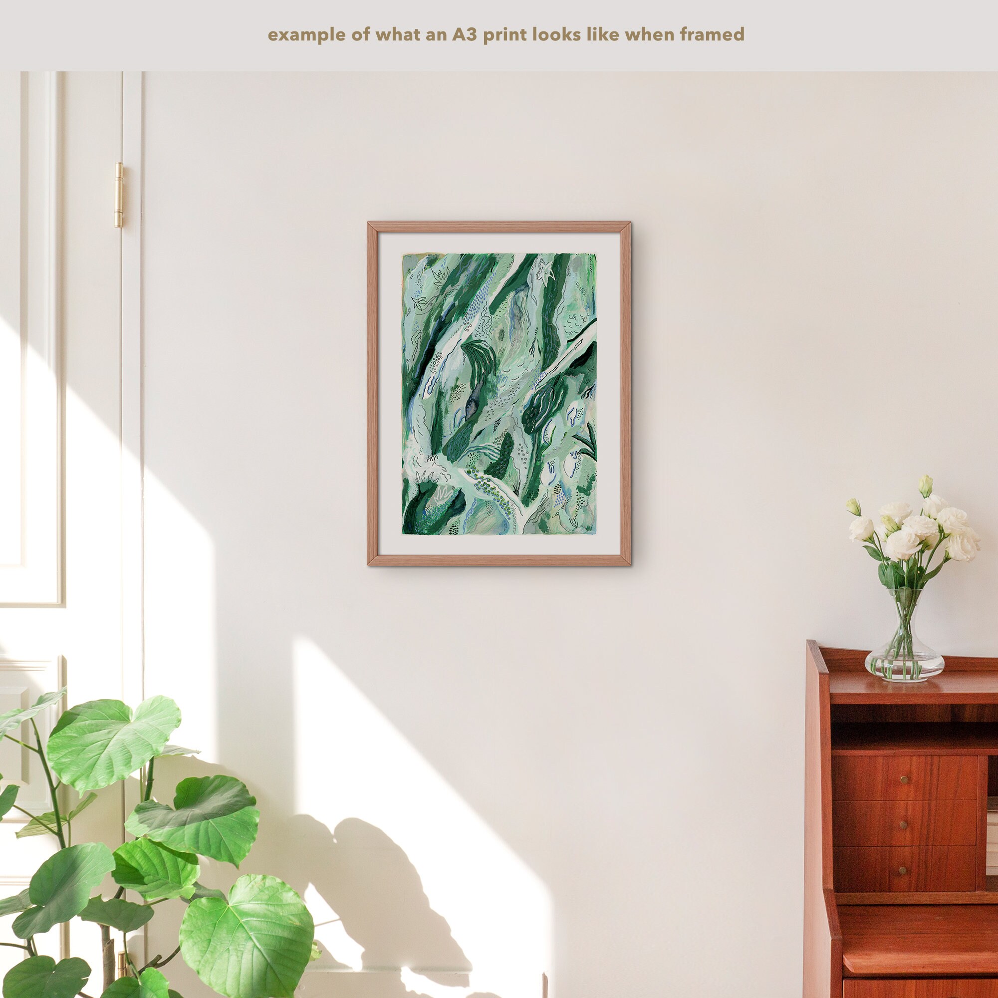 Vibrant wall art Mint green art Underwater print Eco Etsy