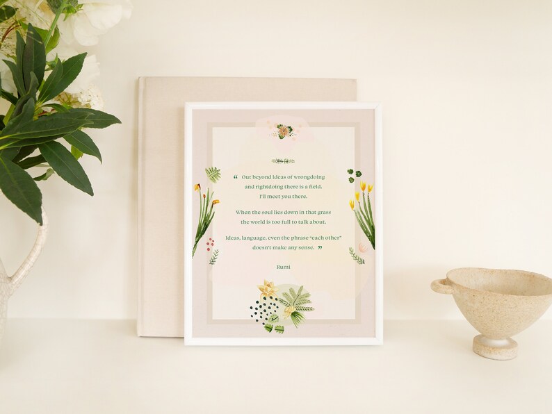 Rumi Poem the Field A Great Wagon DIGITAL Download Etsy