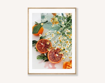 Citrus Bloom #3 Blood Orange - Fruit print - Orange spring photograph