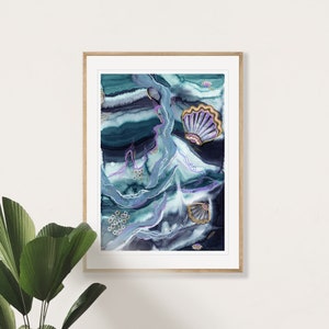 Magic in the Depths Underwater abstract Seashell print Limited edition giclée prints zdjęcie 1