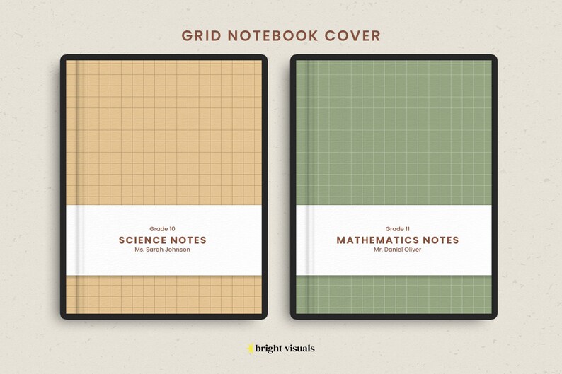 Grid Digital Notebook Cover Minimal Digital Notebook Cover Etsy