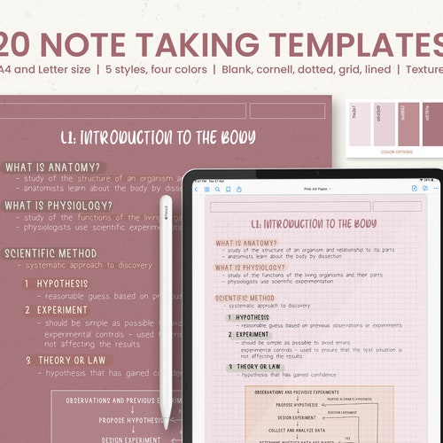 20 White Colors Digital Note Taking Templates Printable - Etsy