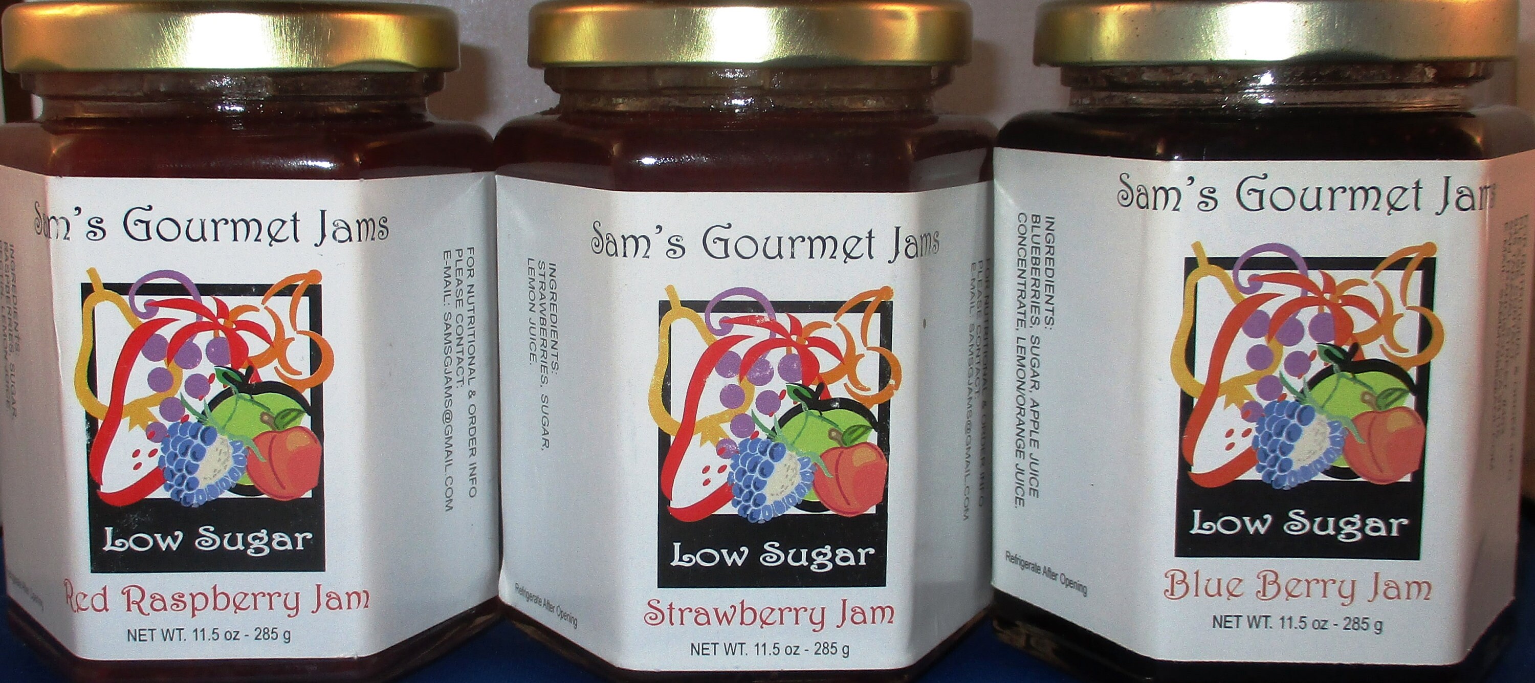 Sam's Berry Jam 3 Pack strawberry, Blueberry and Raspberry Etsy