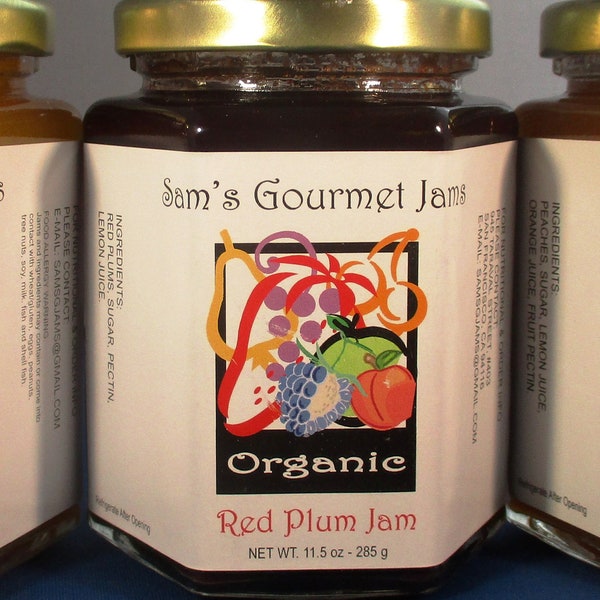 Sam's Stone Fruit 3 Pack (California Red Plum Jam, Peachy Peach Jam, Peach Mango Jam)