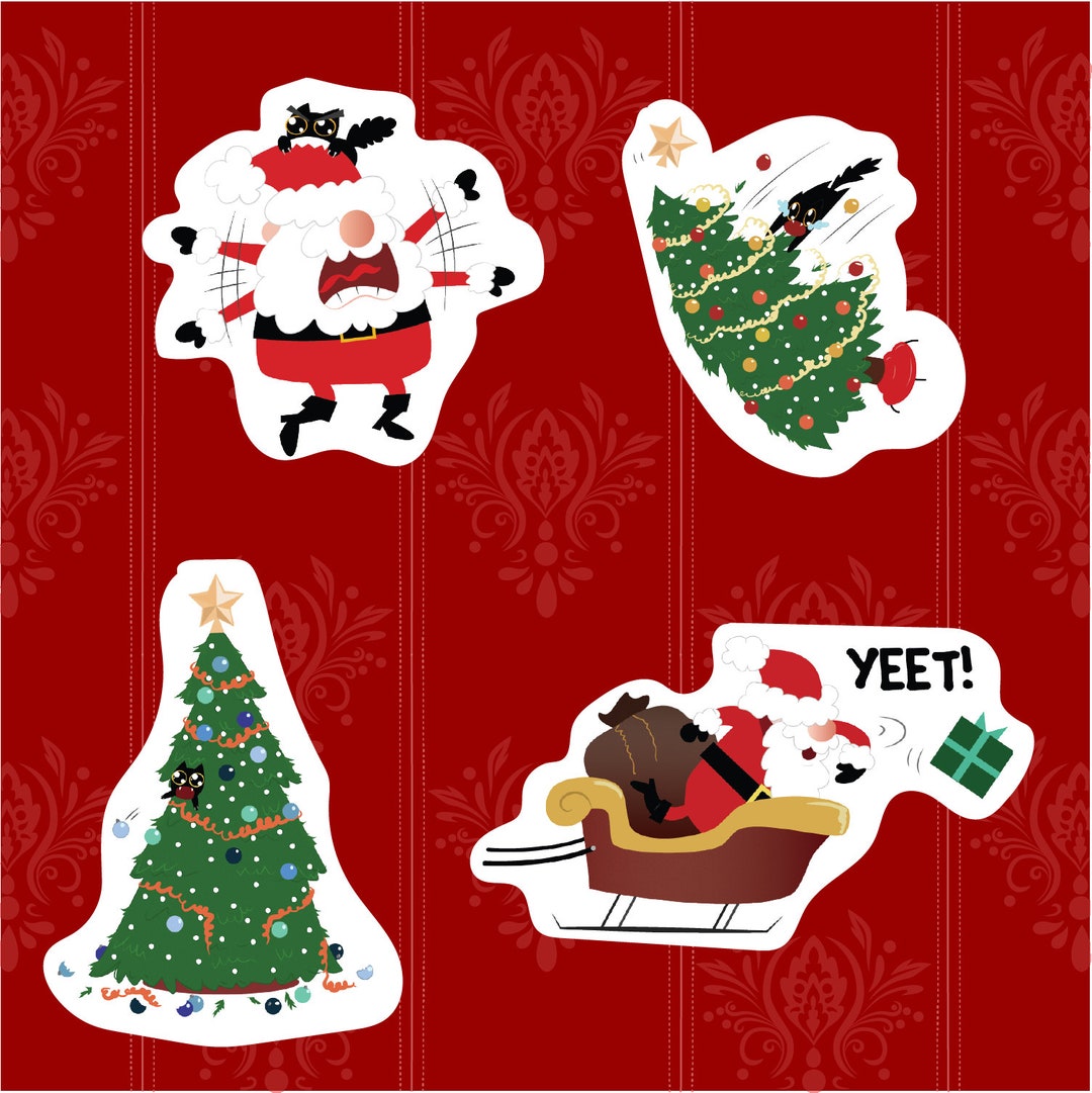 Christmas Chaos 4 Piece Sticker Set Etsy