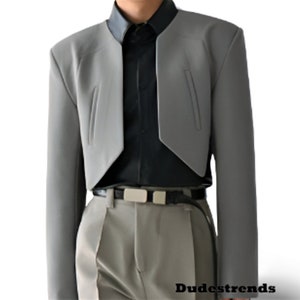 Mens Crop Blazer Lapel Front and Notched Out Back Two Colours