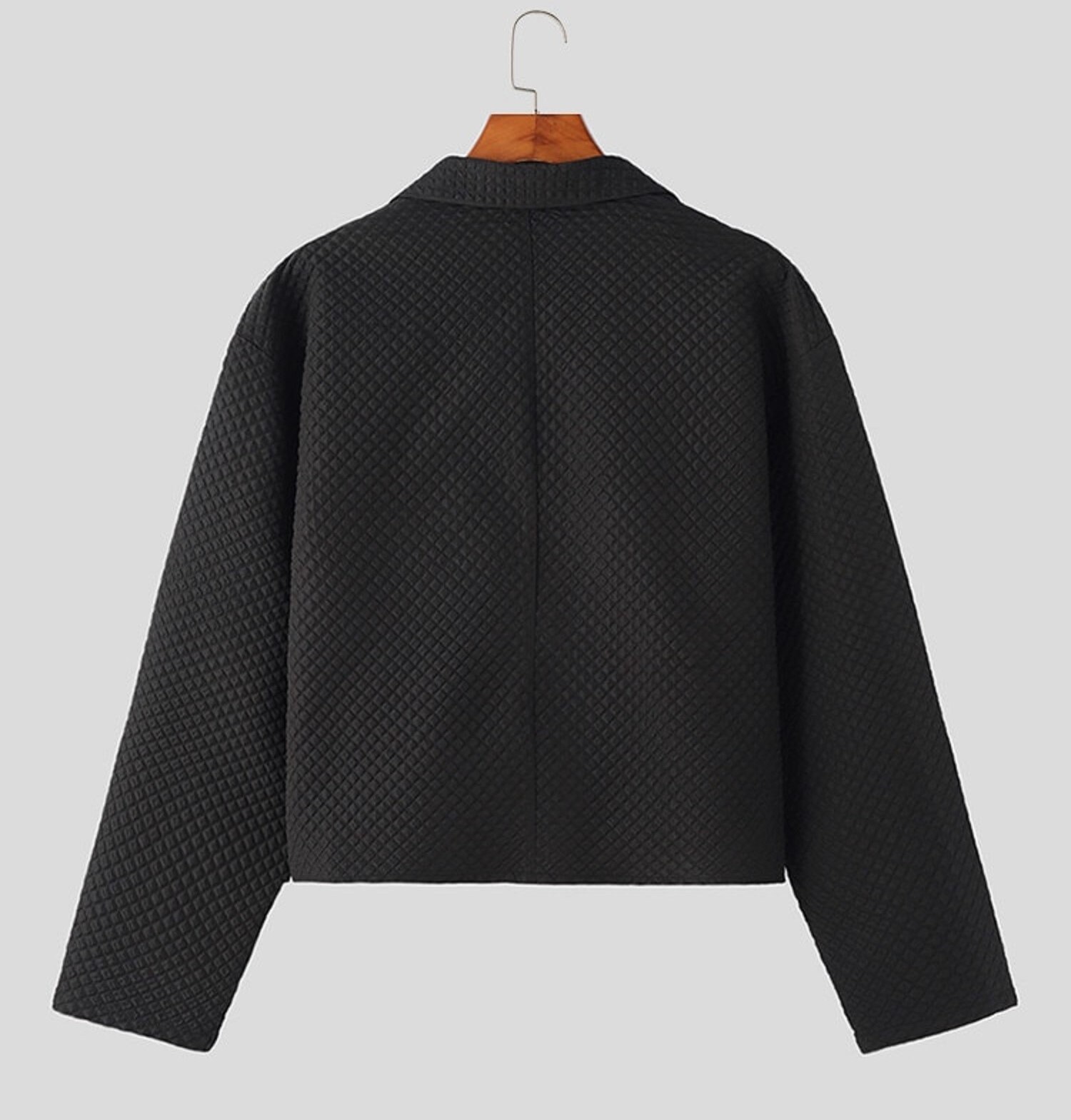 Mens Crop Black Blazer Lapel Front Long Sleeves and Faux Etsy