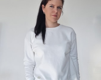 Felpa Pullover Donna Maniche Lunghe Girocollo - Casual Morbida E Leggera In Cotone E Rayon, Vestibilità Rilassata, Perfetta Per Autunno E Inverno