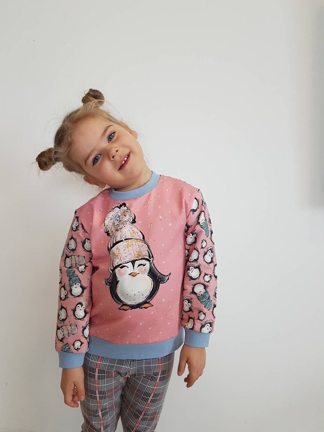 Pink Penguin Sweater - Etsy