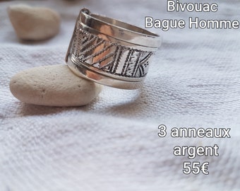 Solid silver male/female ring