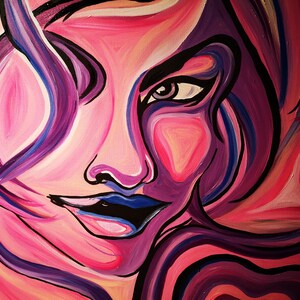 SALE!!! Out of curiosity Abstract,Modern Acrylic Painting on Canvas, Contemporary Art on Canvas, Portrait Art, Multicolour Art
