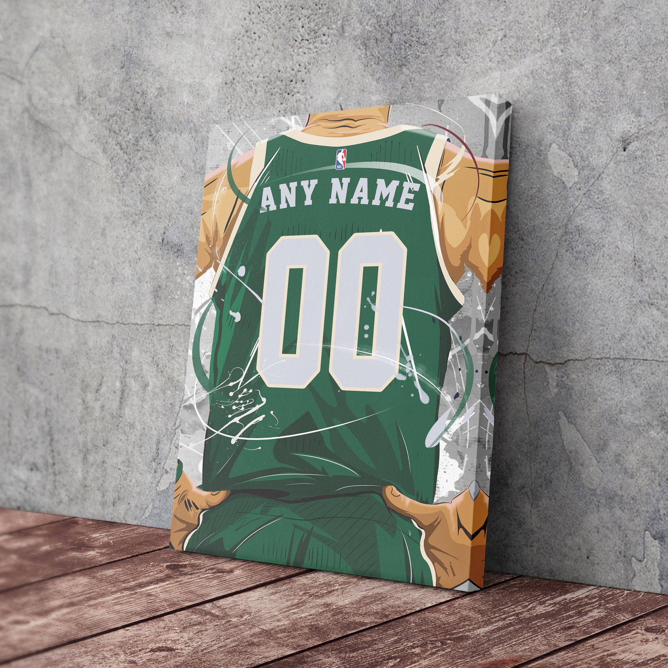 Buy Milwaukee Bucks Basketball Jersey Personalised Name Wall Art Online in  India 