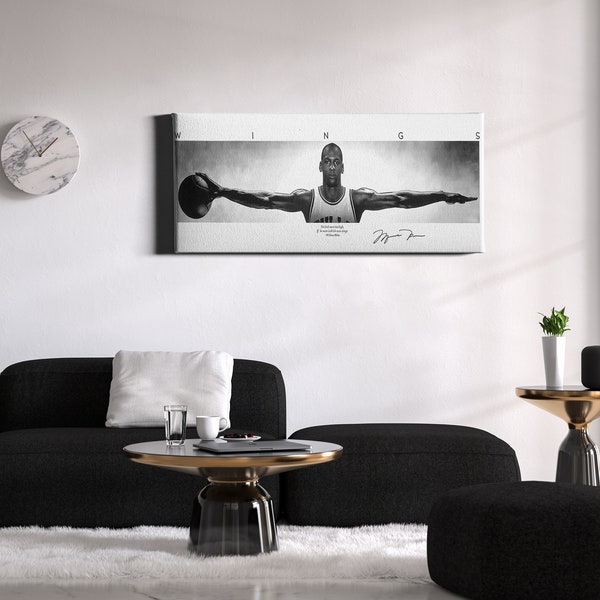 michael jordan wings poster autographed