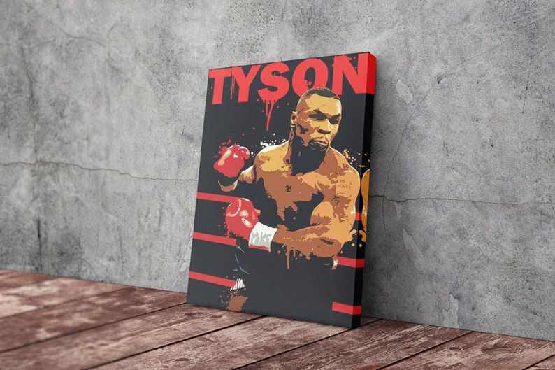Mike Tyson Poster Boxing Splash Canvas Unique Design Wall Art - Etsy