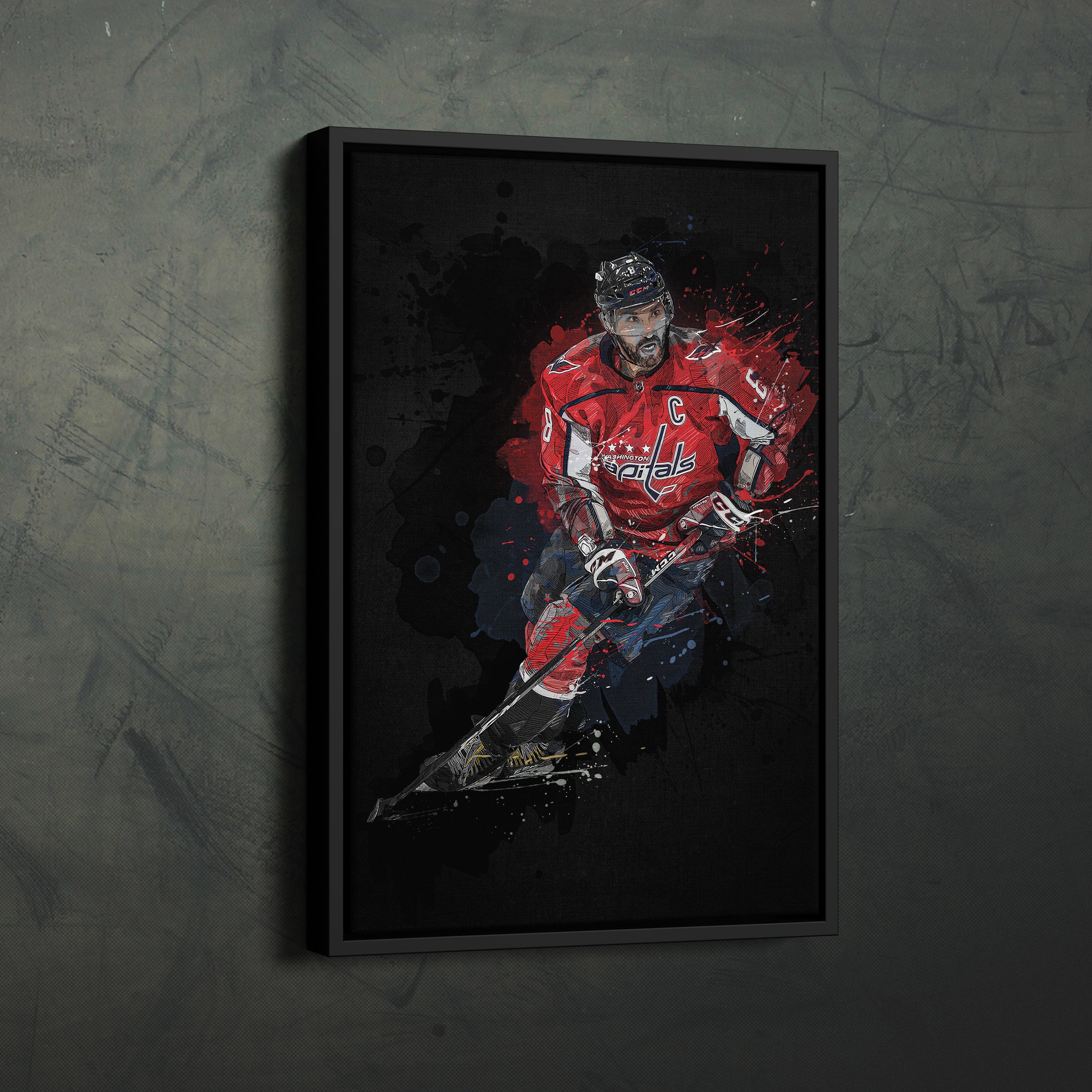 Alexander Ovechkin Black & White Canvas Art