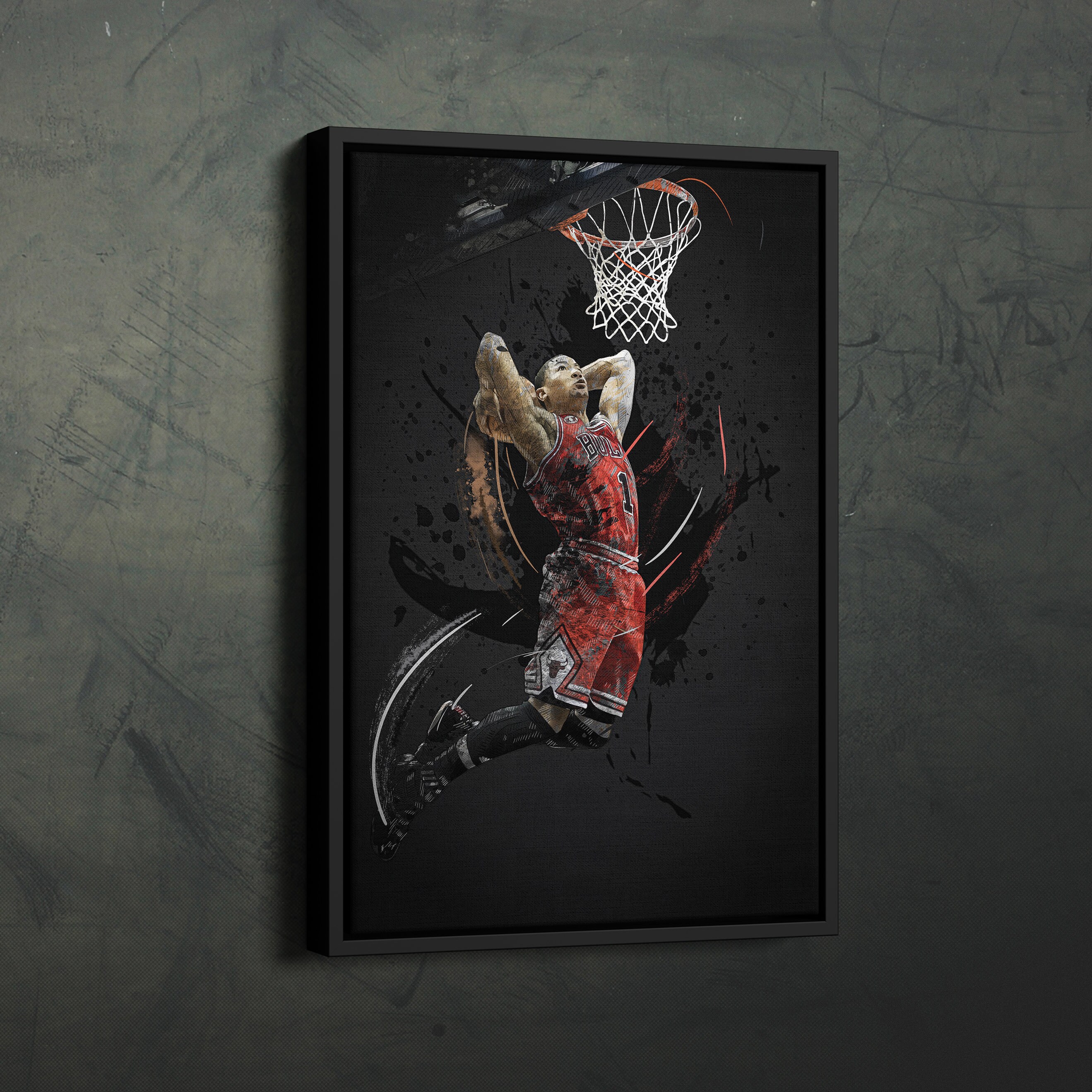 Derrick Rose #1 Goes For Dunk Poster for Sale by StickyThrow