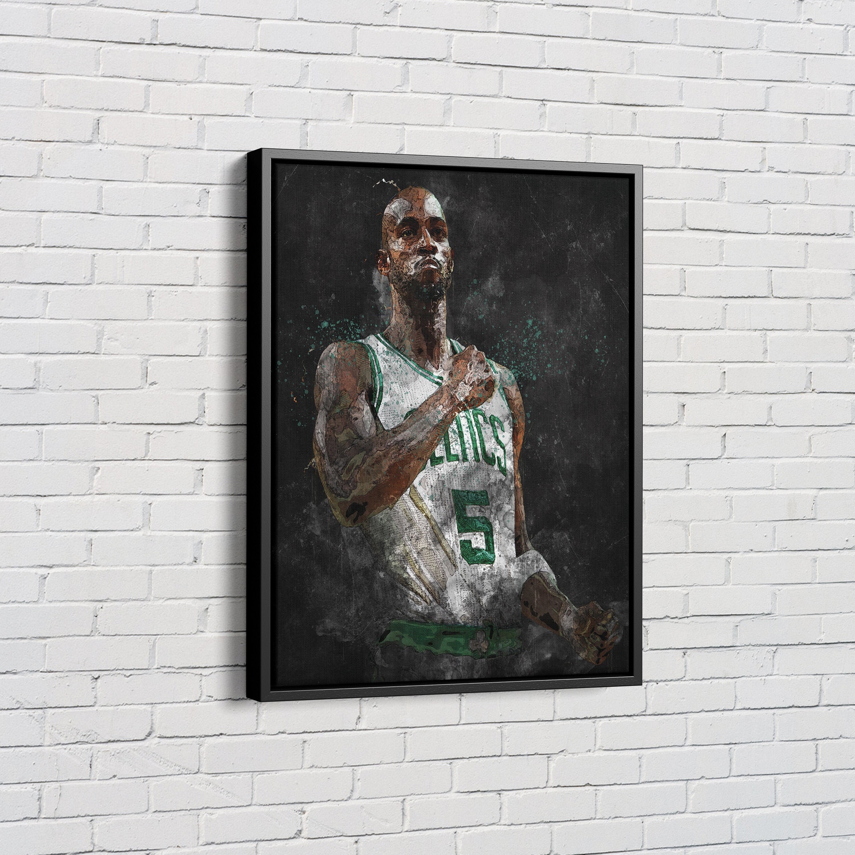 Kevin Poster Boston Celtics Painting Basketball Canvas Etsy