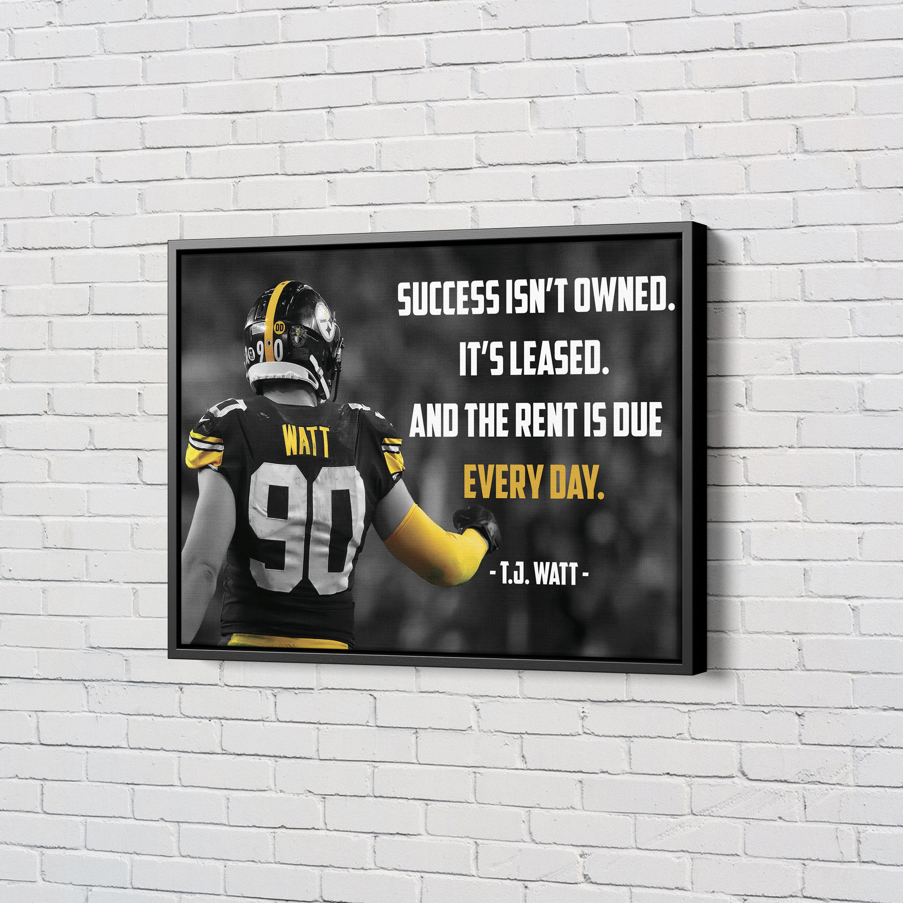 . Watt Quote Poster Pittsburgh Steelers Canvas Unique - Etsy Canada