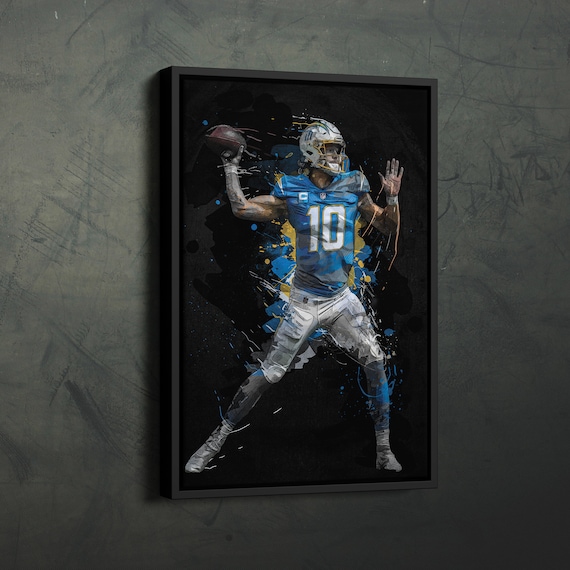 Justin Herbert Art Los Angeles Chargers NFL Wall Art Home 