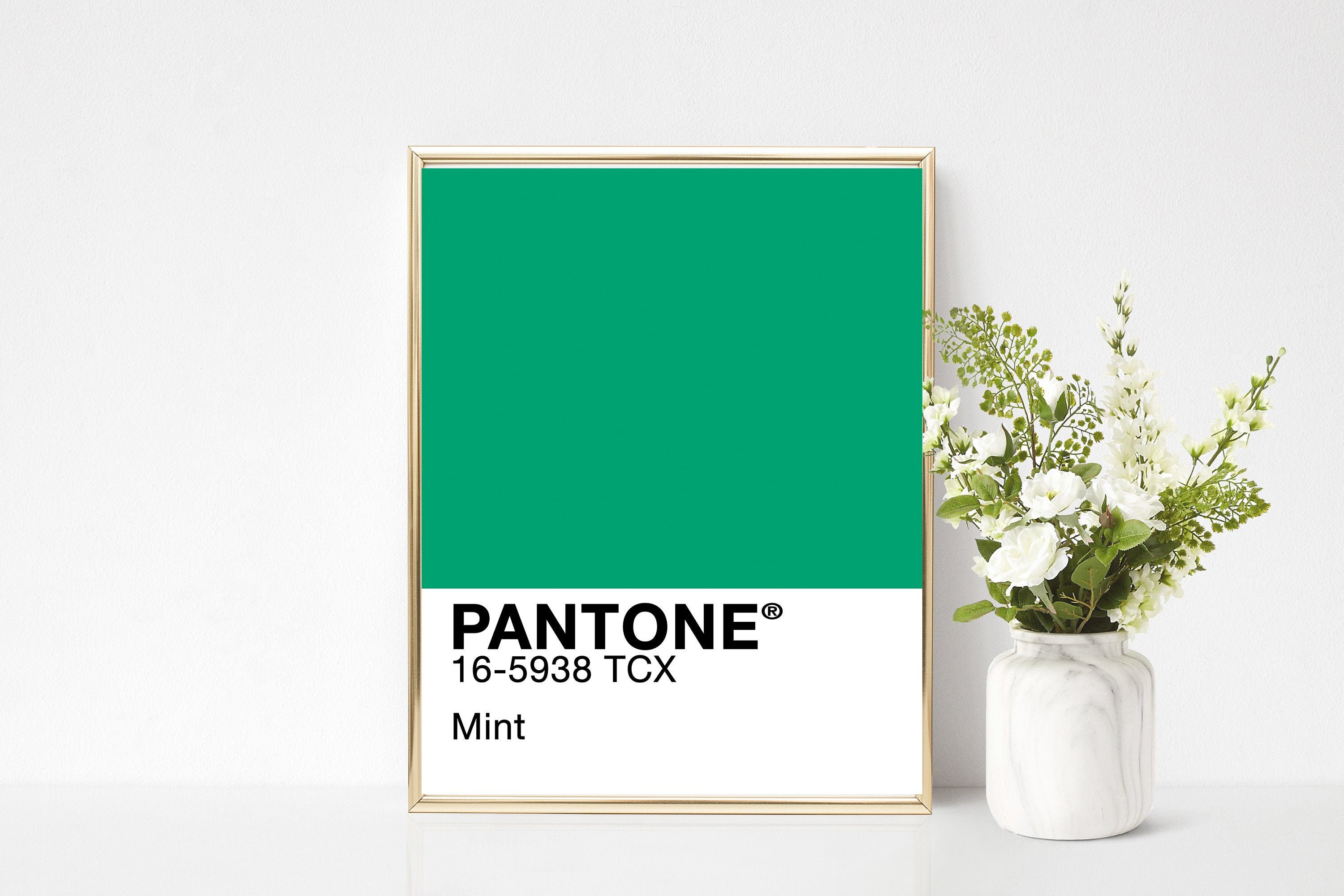 Popular Pantone Poster Green Pantone Poster Mint Panton Art | Etsy