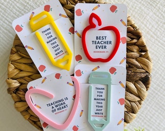 Teacher Appreciation Gift, Teacher Bookmark, Teacher Gift, Helping Me Grow, Pencil Gift, Apple Gift, Acrylic bookmark, Gifts, Book, Books