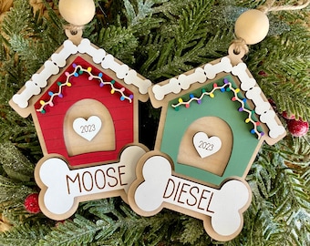 Custom Pet Ornament, Dog Ornament, Dog House Ornament, Christmas 2025, Christmas Dog Ornament, New Puppy Ornament, Fur baby Ornament, Puppy