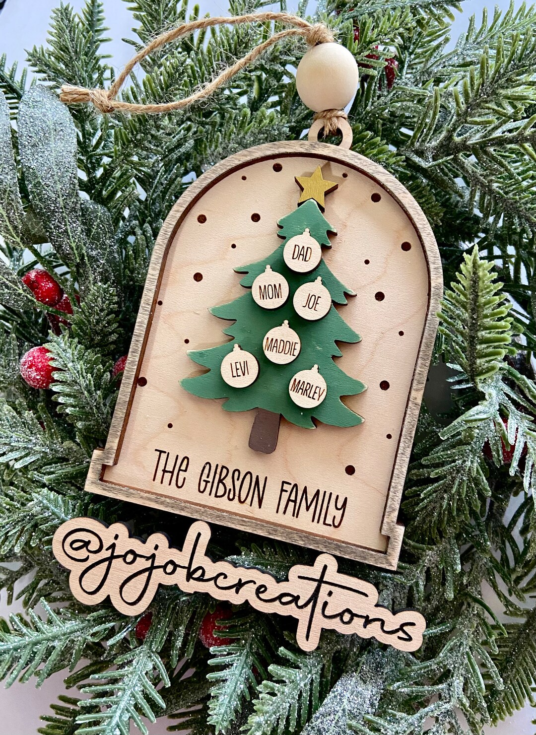 Family Ornament, Custom Family Ornament, Personalized Christmas Ornament, Family Tree Ornament