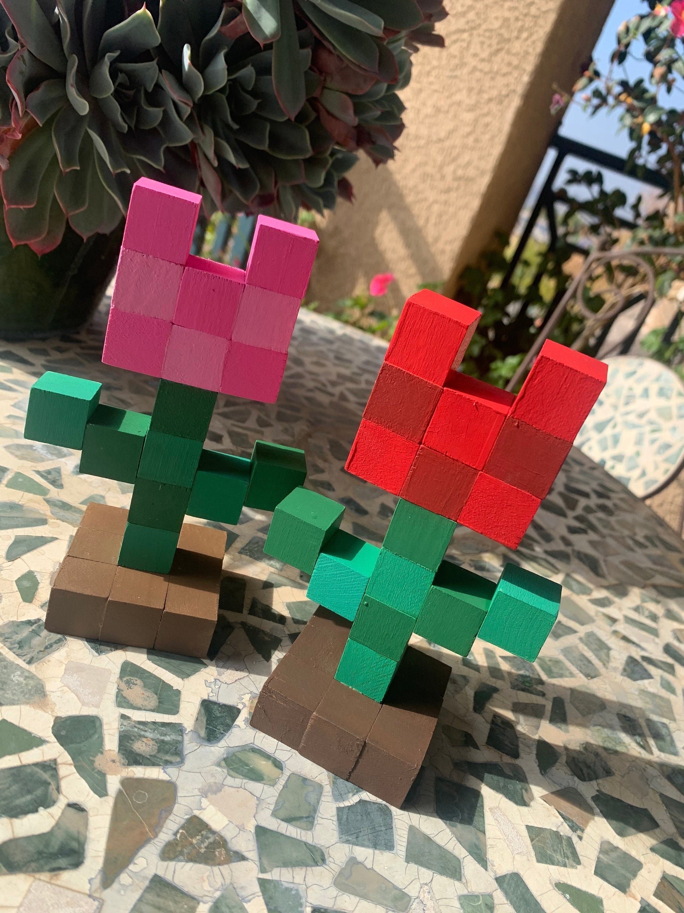 Tulip Wood Block Minecraft Etsy UK