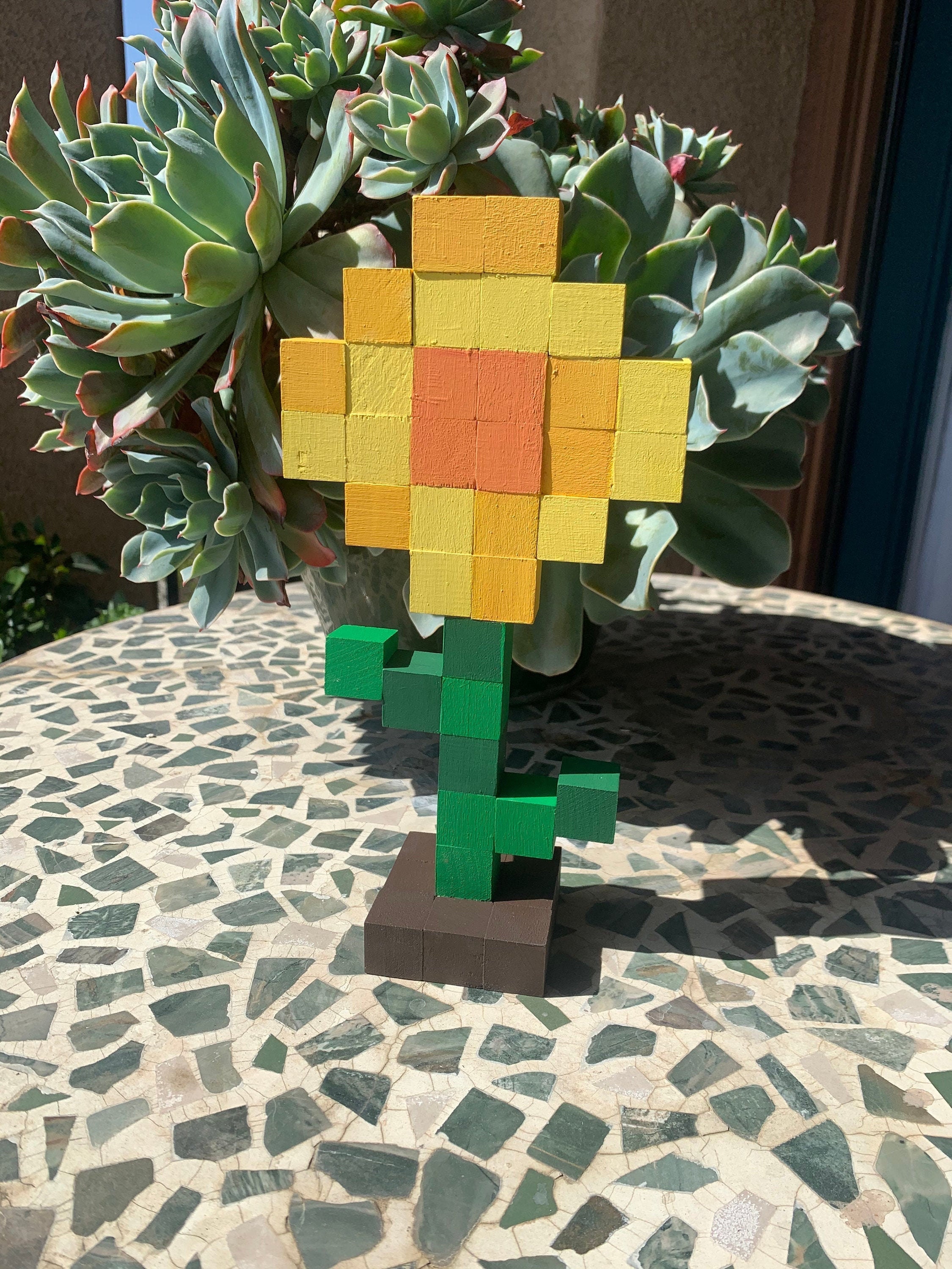 Sunflower Wood Block Minecraft Etsy