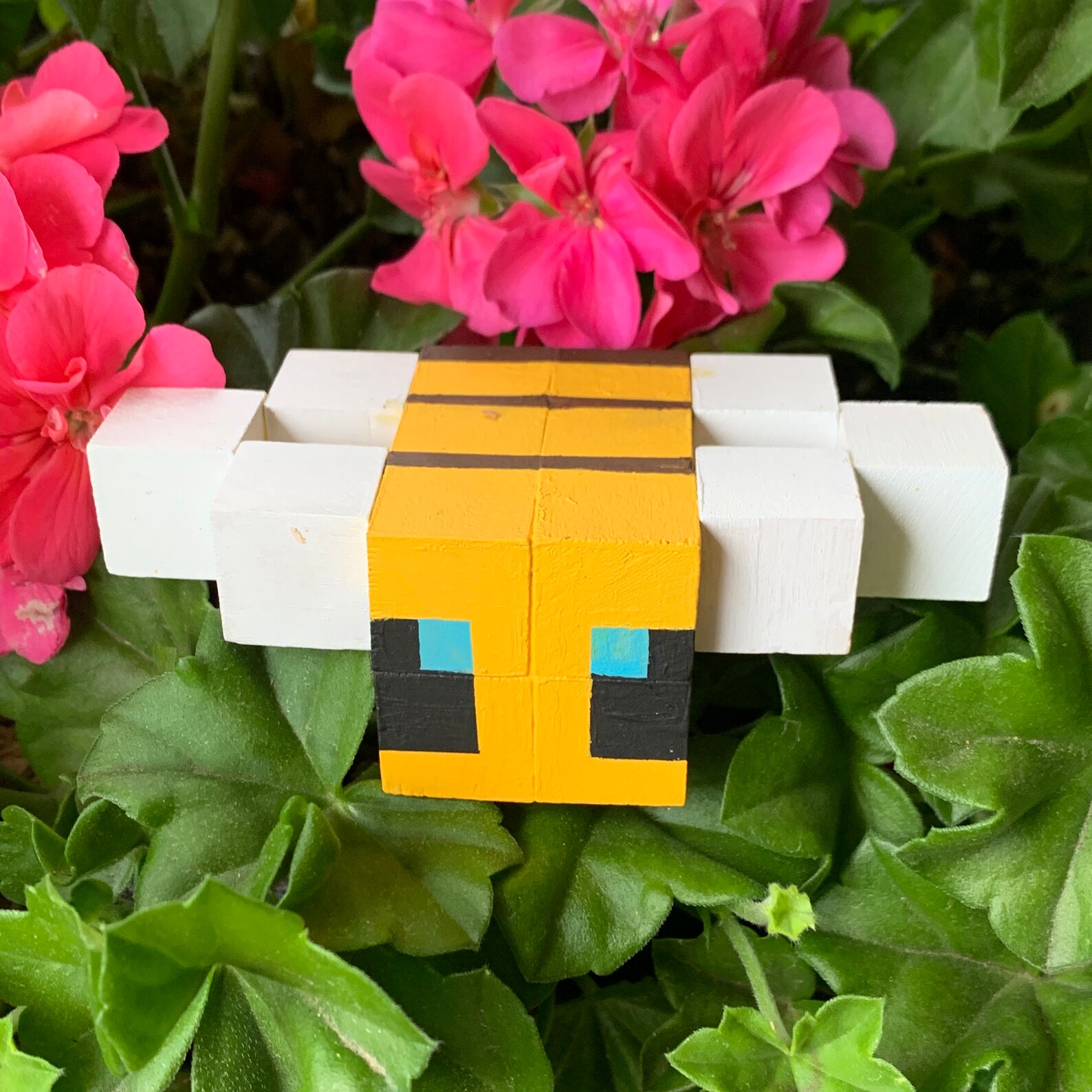 Mini Minecraft Wood Bee Etsy