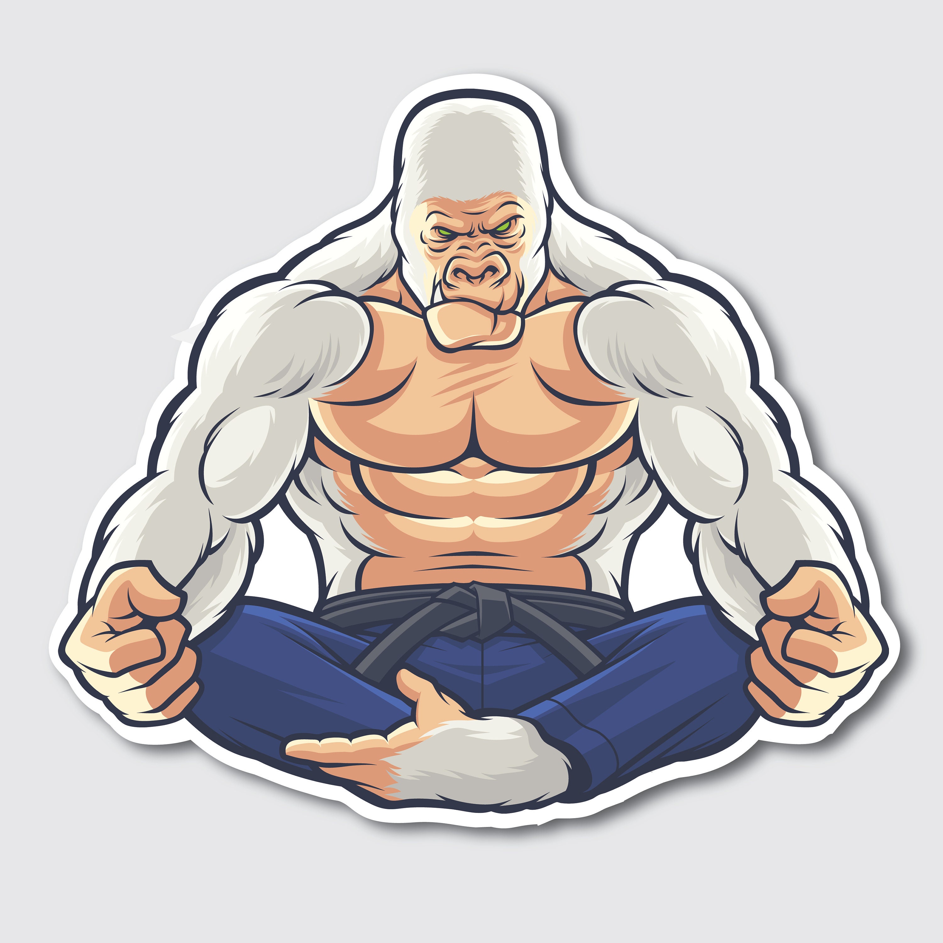 2x Brazilian Jiu Jitsu BJJ Gorilla Gi MMA Printed Vinyl Decal Stickers