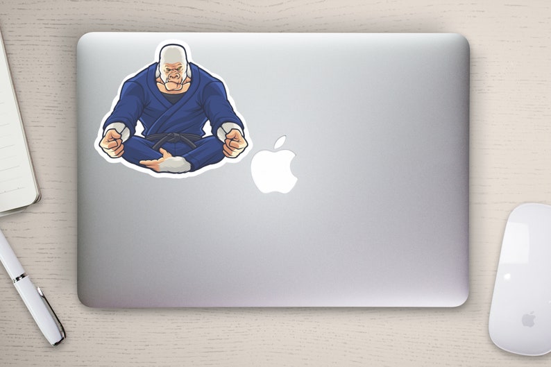 2x Brazilian Jiu Jitsu BJJ Gorilla Gi MMA Printed Vinyl Decal Stickers
