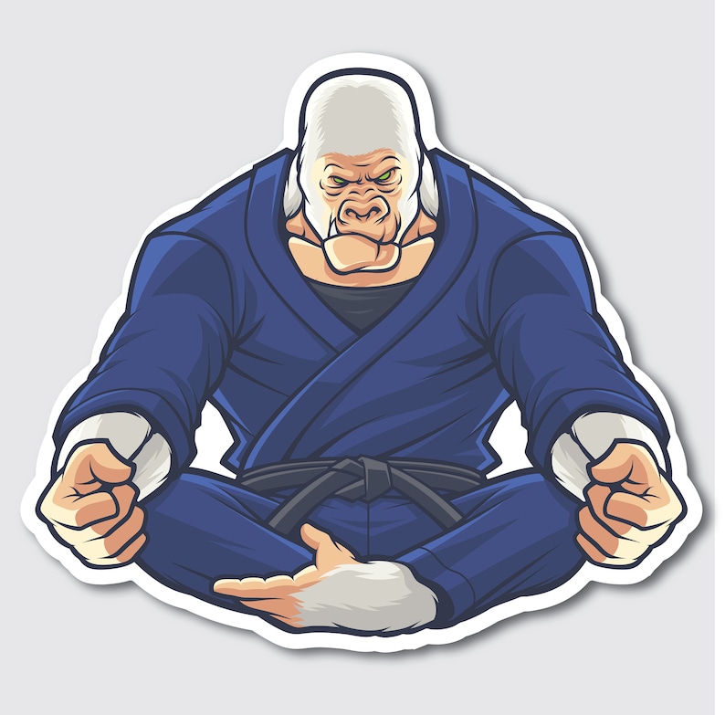 2x Brazilian Jiu Jitsu BJJ Gorilla Gi MMA Printed Vinyl Decal Stickers