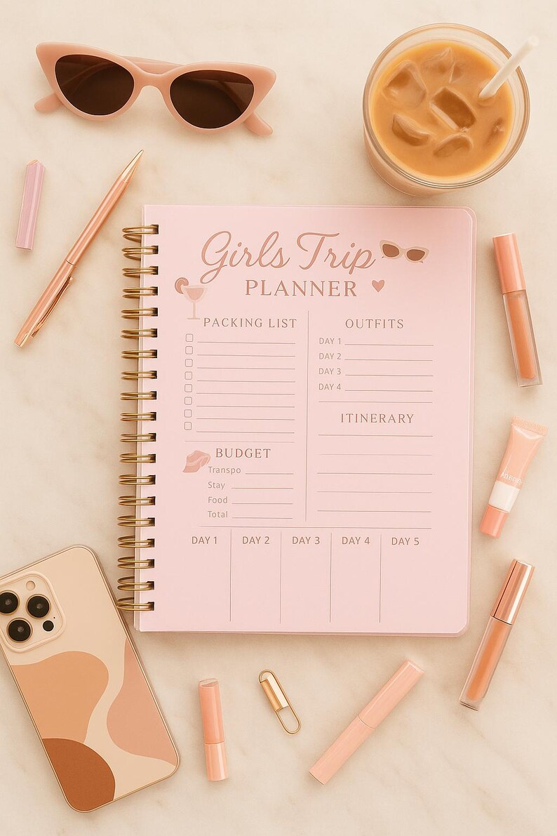 Girls Trip Planner | Printable Travel Itinerary, Packing List, Budget ...