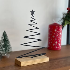 Christmas Tree Metal Shelf Decor - Christmas Ornament - Minimalist Art - Shelf Sitter - Pine Tree - Xmas Home Decoration - Modern Statue