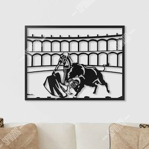 Bullfighting Wall Art - Matador Wood Decor - Bull Sign - Bullfight Hanging - Spanish Culture - Bullfighter - Christmas Gift - Spain