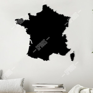 Frankreich Karte Holzwandkunst - Modernes französisches Silhouetten-Zeichen - Landhausform-Wanddekor