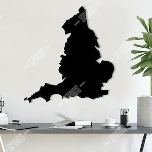 Décoration murale carte de l'Angleterre - Silhouette décorative du Royaume-Uni - Décoration murale britannique moderne