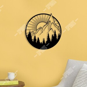 Mountain Scene Wood Wall Decor: Alaska Nature Art