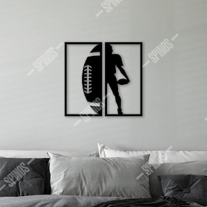 NFL Football Player Wood Wall Decor: Sports Fan Art
