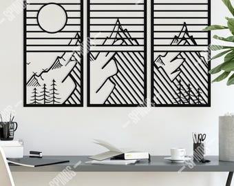 Alaska Landschaft Holz Wand Kunst, Natur Ansicht Dekor, Berglandschaft Wandbehang