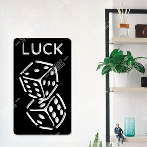 Dice Wood Wall Decor: Luck Art for Game Room, Man Cave