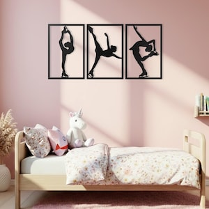 Figure Skating Wall Art Set, Ice Skating Decor, Skater Gift