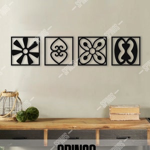 Adinkra Symbols Wall Art, African Wood Decor, Ghanaian Motifs, Africa Sign, Tribal Akan Decorations, Traditional African Religions