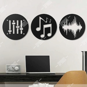 Music Wood Wall Decor, DJ Room Decorations, Equalizer Sign, Music Note Art, Sound Wave, Teen Room, Man Cave, Music Room, Party Decor, Gift