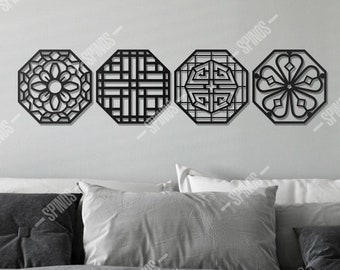 Korean Pattern Wall Decor - Korean Traditional Wall Art -  Korea Wood Wall Sign - Asian Wall Hanging - Korean Friends Gifts