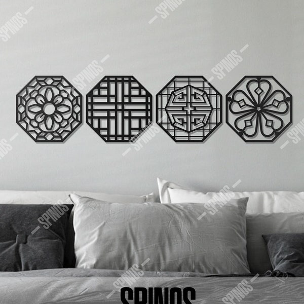 Korean Pattern Wall Decor - Korean Traditional Wall Art -  Korea Wood Wall Sign - Asian Wall Hanging - Korean Friends Gifts