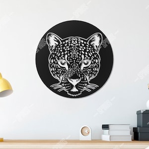 Jaguar Wood Wall Art: Geometric Wildcat Decor