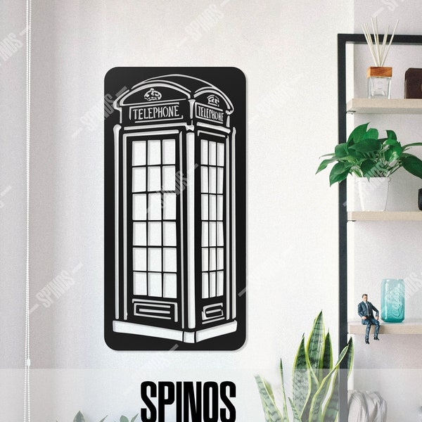 Red Telephone Box Wall Decor - Telephone Kiosk Wood Sign - London Iconic Art - British Decoration - United Kingdom Symbol - England Design