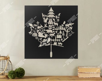 Maple Leaf Wood Wall Decor – Canadian Symbols Art